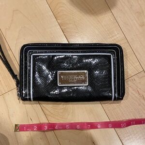White House Black Market Shiny Black Wallet